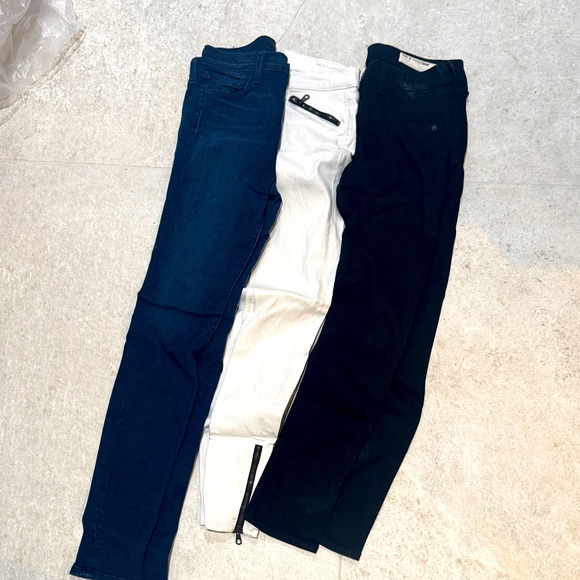 Stylish Women's Jeans Set - Blue, White, and Black - Picture 1 of 4